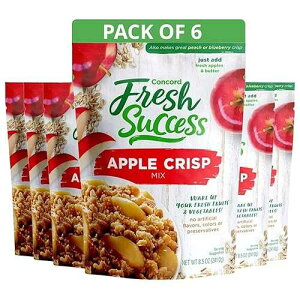 Concord Foods Apple Crisp Mix: Easy-to-Make Dessert with Delicious Ready to Go Ingredients - Sweet, Tender, Fruit Dessert Covered in Buttery, Cinnamon Crumb Topping (8.5 oz Pack of 6)
