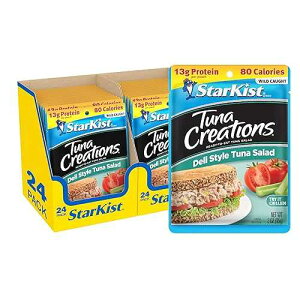 StarKist Tuna Creations Deli Style Tuna Salad, 3 oz Pouch(24 Pack) Ready to Eat Wild Caught Tuna,13g Protein,80 Calories Per Serving,Gluten Free,Soy Free, Kosher,Perfect for Salads,Meals and Snacks