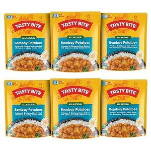 Tasty Bite Indian Bombay Potatoes, Microwaveable Ready to Eat Entree, 10 Ounce (Pack of 6)
