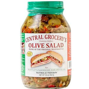 CENTRAL GROCERY Co. Central Grocery Olive Salad - 32 oz (Pack of 1) Perfect for Muffulettas, Sandwiches, Pizza Toppings, Pastas, Hot Dog Topper, Salads and More