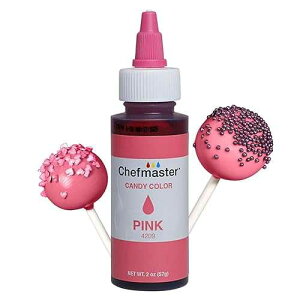 Chefmaster Pink Candy Color True-Tone Shades Oil-Based Professional-Grade Dye Easy-to-Use 2 oz