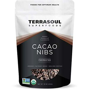 Terrasoul Superfoods Raw Organic Cacao Nibs, 16 Oz, Superfood Crunch for Smoothie Bowls, Nut Butter Spreads, Oatmeal and DIY Chocolate Creations