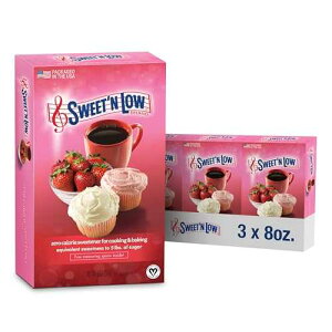 Sweet'N Low Zero-Calorie Sweetener, Contains Saccharin, Sugar Substitute, Keto, Vegan, Gluten-Free, Great for Cooking, Baking, Coffee, Tea, Hot/Cold Beverages, 8oz Box (Pack of 3)