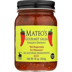 Mateo's Gourmet Salsa 16oz Glass Jar (Pack of 3) Select Heat Level Below (Mild)
