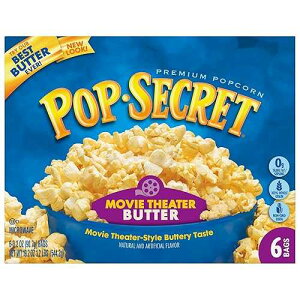 Pop Secret �d�q�����W�|�b�v�R�[���A�f��ٗp�o�^�[�A6 ����{�b�N�X (6 �p�b�N) Pop Secret Microwave Popcorn, Movie Theater Butter, 6-Count Boxes (Pack of 6)