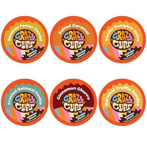 Crazy Cups Flavored Coffee Pods Variety Pack - Coffee Flavors for the Keurig K Cups Machine, Recyclable Single Serve Cups, 24 Count (Pack of 1)