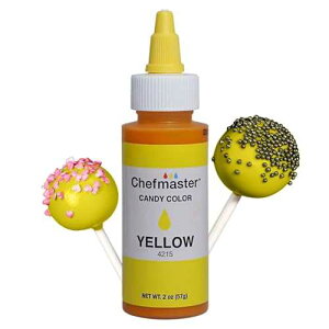 Chefmaster Yellow Candy Color True-Tone Shades Oil-Based Professional-Grade Dye Chocolate, Strawberries, Cake Pops Decorating 2 oz