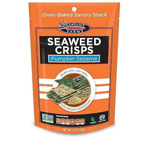 Seapoint Farms Seaweed Crisps, Pumpkin Sesame, Vegan, Gluten-Free, Kosher, and Non-GMO, Healthy Snack, 1.2 oz. Bag, (Pack of 12)
