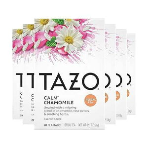 TAZO Calm Chamomile Tea Bags, Caffeine-Free Herbal Tea Bags, 20 Count (Pack of 6)