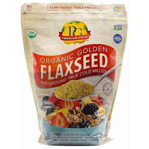 Premium Gold Organic Ground Flax Seed | 4 pounds | Omega 3 | High Fiber Food | Gluten-Free, Non-GMO, Kosher, Whole Milled Flaxseed, Plant-Based Protein, Ideal for Beverages, Baking & Topping