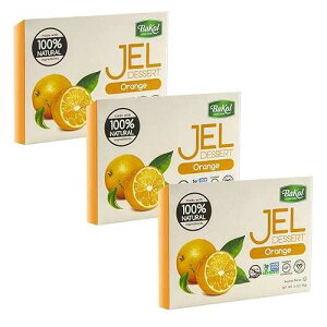 �m�� Bakol Jel Dessert - All Natural Vegan Dessert Mix - Kosher - Halal - No Artificial Sweeteners Flavors or Colors - Orange Flavor (PACK OF 3)