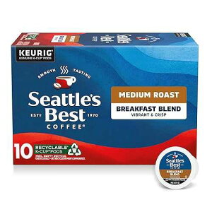 Seattle's Best Coffee Seattle�fs Best Coffee, Medium Roast K-Cup Coffee Pods, Breakfast Blend, 100% Arabica, 1 Box (10 Pods)