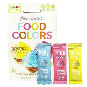 Color Kitchen Food Coloring 3 Pack Plant-based Colors, Artificial Dye-free, Gluten-free, Non-GMO, Kosher, Vegan, Colors for Frosting and Natural Healthy Baking, Soy free (3 Colors)