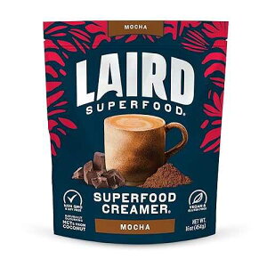 Laird Superfood Non-Dairy Coffee Creamer Mocha, Shelf-Stable Superfood Non-Dairy Powder Creamer, Gluten Free, Non-GMO, Vegan, 16 oz. Bag, Pack of 1