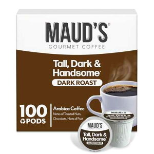 Maud's Dark Roast Coffee Pods, 100ct, Recyclable Single Serve Pods ? 100% Arabica Coffee, Compatible with Keurig K Cups Maker
