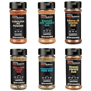 Steven Raichlen's Project Smoke Steven Raichlen's Planet Barbecue Gourmet BBQ Rubs & Spices Gift Set 6 Pack- Grill Seasonings Set with Worldwide Flavors- Great Grilling Gift for Men