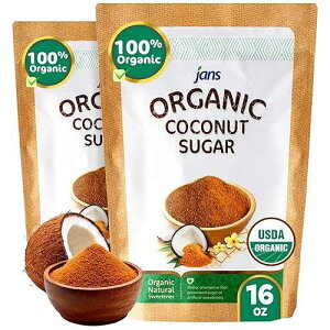 Jans Organic Coconut Sugar 16 oz Made from Fresh Coconut Gluten-Free Non-GMO Low Glycemic Paleo & Vegan Friendly Mild Caramel Flavor USDA Certified Organic (Pack of 1)