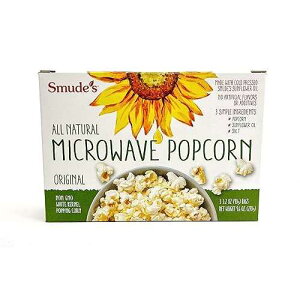 Smude's Brand All Natural Microwave Popcorn - Original | 3 Simple Ingredients ? Popcorn, Smude�fs Sunflower Oil, & Salt | Healthy Snack, Heart Healthy, Whole Grain | Gluten Free, Dairy Free, Non-GMO, Vegan,