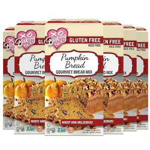XO Baking Co. Gluten Free Gourmet Pumpkin Bread Mix; Non GMO; Kosher; Rice Free; Dairy Free, Peanut Free; Soy Free, No Preservatives; No Artificial Flavors or Colors, 19oz (Pack of 6)