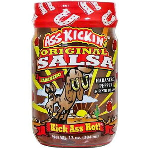 ASS KICKIN' Original Hot Spicy Salsa - 13 oz. - Premium Gourmet Spicy Hot Habanero Salsa for Tortilla Chips, Veggies, and Breakfast Burritos ? Warning - Try if you Dare!