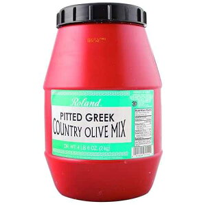 Roland Foods Pitted Greek Country Olive Mix, Specialty Imported Food, 4 Pound 6 Ounce, Pack of 1