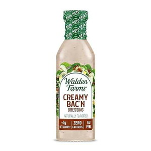 Walden Farms Creamy Bac�fn Dressing ? Low Carb, Calorie-Free, Gluten-Free, Keto-Friendly, Sugar-Free, Fat-Free, Dairy-Free Smoky Bacon Flavor ? 12 oz Bottle