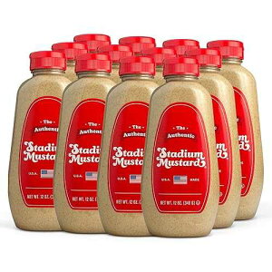 The Authentic Stadium Mustard. The Classic Condiment for Hot Dogs and Hamburgers. Gluten Free, Sugar Free, Kosher, Fat Free 12oz (Pack Of 6)