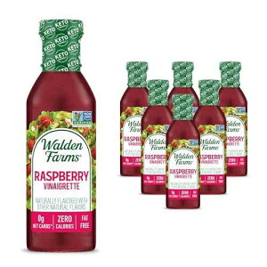 Walden Farms Raspberry Vinaigrette Calorie-Free, Gluten-Free, Low Carb, Keto-Friendly, Vegan, Sugar-Free Salad Dressing with Bold Raspberry Flavor 6-Pack, 12 oz Bottles