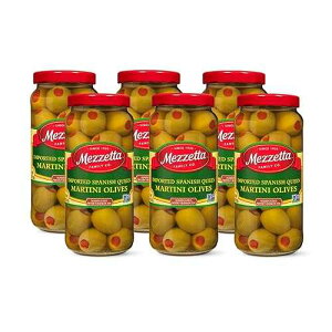 Mezzetta Super Colossal Spanish Queen Whole Green Olives - Firm, Juicy & Extra Large Imported from S - Ideal for Snacking & Martini Garnish - No Artificial Preservatives - 10 Oz Jar - Pack of 6