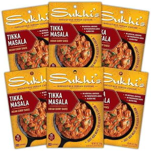 Sukhi's Indian Curry Paste - Chicken Tikka Masala Sauce 3oz (Pack of 6) 84 Servings - Gluten Free Food Indian Curry Sauce with Indian Spices