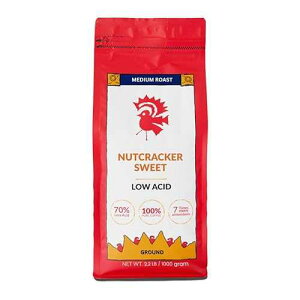 Puroast Coffee Puroast Low Acid Coffee Ground | Nutcracker Sweet Ground | Medium Roast | High Antioxidants & High pH |No Bitter Aftertaste | Reduced Heartburn & GERD | Suitable for Cold Brew - 2.2 LB