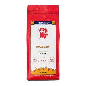 Puroast Coffee Puroast Low Acid Coffee Flavored Coffee | Hazelnut Ground | Medium Roast | High Antioxidants & High pH |No Bitter Aftertaste | Reduced Heartburn & GERD | Suitable for Cold Brew - 2.2 LB