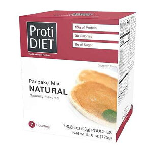 ProtiDIET Naturally Flavored Protein Pancake Mix - Low Fat High Protein Snacks - Nutrient-Rich Pancakes for Breakfast - Perfect On-the-Go Pancakes - 7 Pancake Mix Packets Per Box