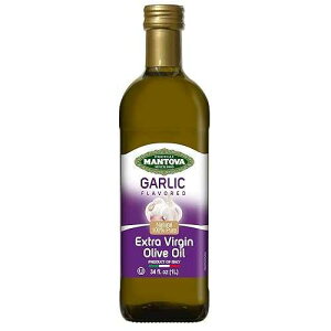 Mantova Garlic Extra Virgin Olive Oil (EVOO) - Cold-Pressed, Premium Quality, Imported from Italy - Perfect for Topping Salads, Vegetables, Pasta Salad, Dipping Italian Bread, or Pan-Frying (Pack of 1)