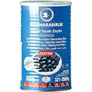 Marmarabirlik Black Olives Canned, Turkish Olives in Brine, Hand-Picked, Vegan & Mediterranean Flavor, Perfect for Snacking, Salads & Mezze Platters, Kosher, Halal, Extra Small, 28.2oz (800g)