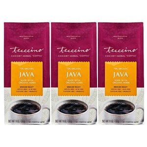 Teeccino Java Chicory Coffee Alternative - Ground Herbal Coffee That s Prebiotic, Caffeine Free & Acid Free, Medium Roast, 11 Ounce (Pack of 3)