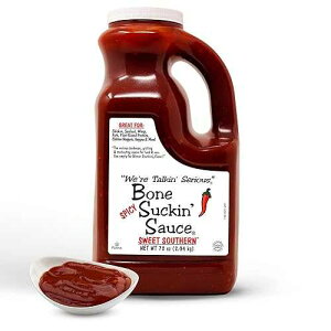 Bone Suckin' Spicy Sweet Southern BBQ Sauce, All-Purpose Barbecue Sauce, Gluten-Free, Non-GMO, Kosher, Sweetened w/Cane Sugar & Molasses