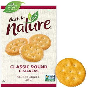 Back to Nature Classic Round Crackers - Dairy Free, Non-GMO, Made with Wheat Flour & Sea Salt, Delicious & Quality Snacks, 8.5 Ounce