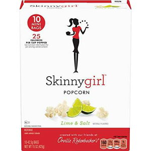 Orville Redenbacher's Orville Redenbacher's Skinnygirl Microwave Popcorn Mini Bags, Lime & Salt Flavor, 4g Fiber Per Serving, Movie Night Supplies, 1.5 oz., 10-Count (6 Boxes)