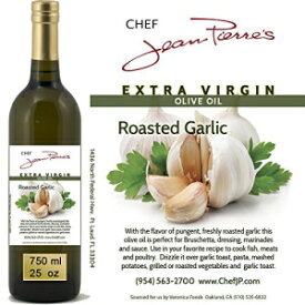 100％天然注入ローストガーリックオリーブオイル750ml（25oz） Chef Jean-Pierre's 100% Naturally Infused Roasted Garlic Olive Oil 750ml (25oz)