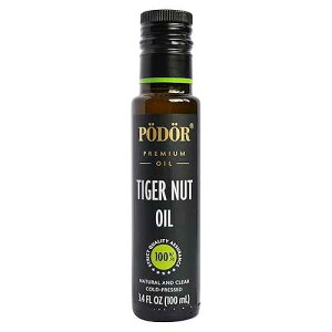 PODOR �v���~�A�� �^�C�K�[ �i�b�c �I�C�� - 3.4 fl. �I�Y�B- �R�[���h�v���X�A100���V�R�A�������A���h�߁A�r�[�K���A�O���e���t���[�A���`�q�g�݊����A�K���X�r���� PODOR Premium Tiger Nut Oil - 3.