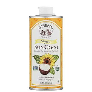 La Tourangelle, Organic Sun Coco Oil, Unique Blend of Organic High-Oleic Sunflower Oil and Organic Refined Coconut Oil, Heat Heat Cooking and DIY Beauty, 25.4 fl oz