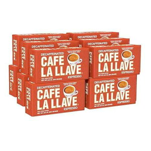Cafe La Llave Decaf Dark Roast Ground Espresso Coffee, 12-Pack, 8.8 oz Bricks ? Bold Cuban-Style Blend, Moka Pot, Espresso, Drip ? Strong Rich Flavor