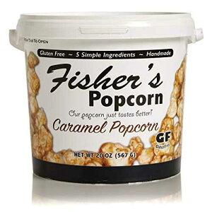 Fisher's Popcorn Our Popcorn Just Tastes Better Fisher's Popcorn Caramel Popcorn, Gluten Free, 5 Simple Ingredients, Handmade, No Preservatives, No High Fructose Corn Syrup, Zero Trans Fat, 20oz Tub