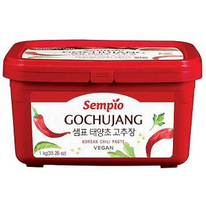 SEMPIO Vegan Gochujang Mild Heat Korean Traditional Fermented Condiment for Tteokbokki, Bibimbap, Red Chili Pepper Paste, Spicy, Sweet and Savory Sauce. Dips and Marinades (2.2lbs / 1kg)
