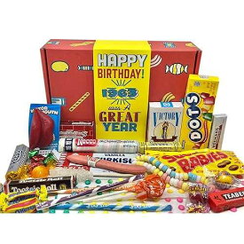RETRO CANDY YUM ~ 1963 63rd Birthday Gift Basket Box of Nostalgic Candy From Childhood For 63 Year Old Man or Woman Born 1963 Jr
