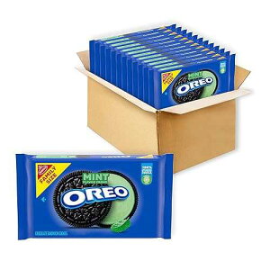 OREO �~���g �N���[�� �`���R���[�g �T���h�C�b�` �N�b�L�[�A�t�@�~���[ �T�C�Y�A12 �` 20 �I���X �p�b�N OREO Mint Creme Chocolate Sandwich Cookies, Family Size, 12 - 20 oz Packs
