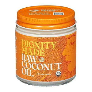 Dignity Coconuts Raw Organic Coconut Oil for Skin, Hair & Cooking - Unrefined, Centrifuge-Extracted, Fair Trade Verified, Non-GMO, Virgin Coconut Oil - Beauty & Health Essentials (4 fl oz, Pack of 1)