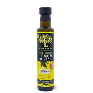 Liokareas Lemon Olive Oil - Greek Extra Virgin Olive Oil Cold Pressed W/Lemons - Organic - NonGMO - Paleo - Keto - Single Sourced - First Pressed - No Artificial Flavor - 2024 International Award Winner