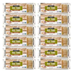 Sesmark Gluten Free Rice Thins Brown Rice - Non GMO Project Verified - 3.5 Oz. (Pack of 12)